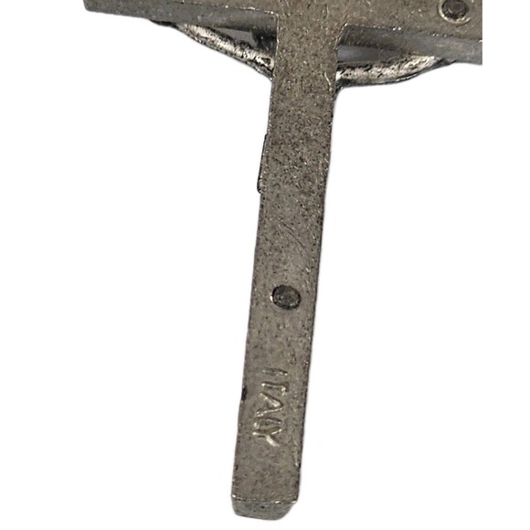 Vintage Rosary Made in Italy Black Oval Beads with Silver Tone Crucifix 18in - Picture 4 of 12